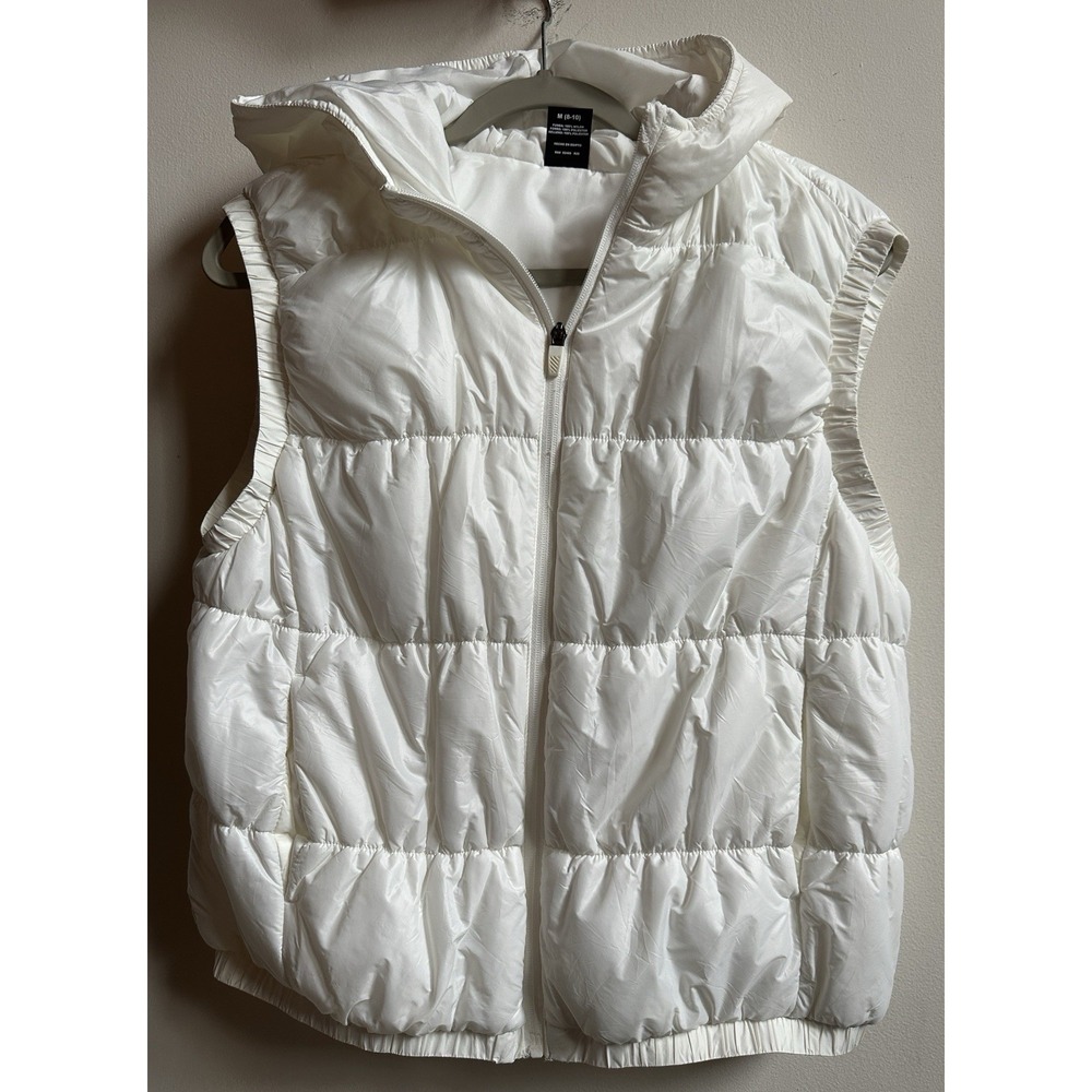 Avía Womens Super Light Weight Puffer White Vest Size M 8-10 Excellent